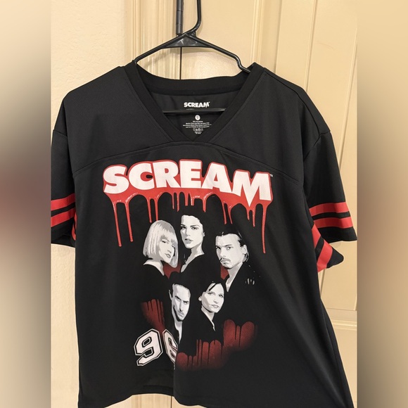 scream Tops - Scream Jersey VIRAL Black and Red Graphic SIZE LARGE
